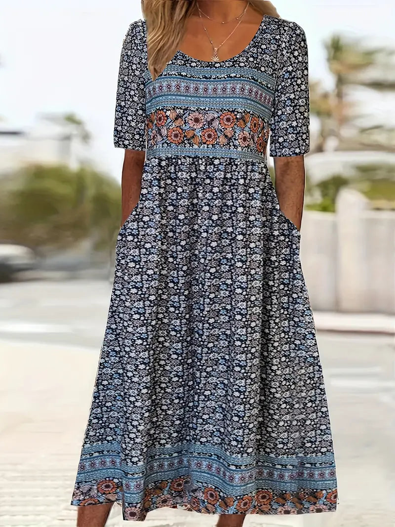 Dámské boho midi šaty s potiskem