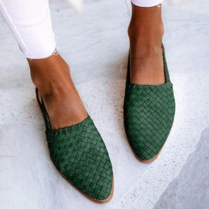 Mules Plates Tressées Chic pour Femme