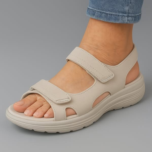Sandali casual da donna con punta aperta e cinturini regolabili