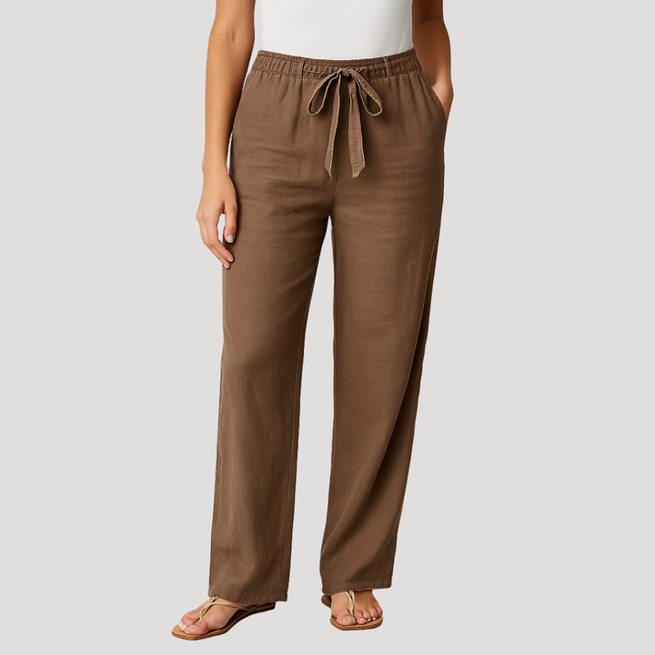 Pantaloni donna casual con vita elasticizzata