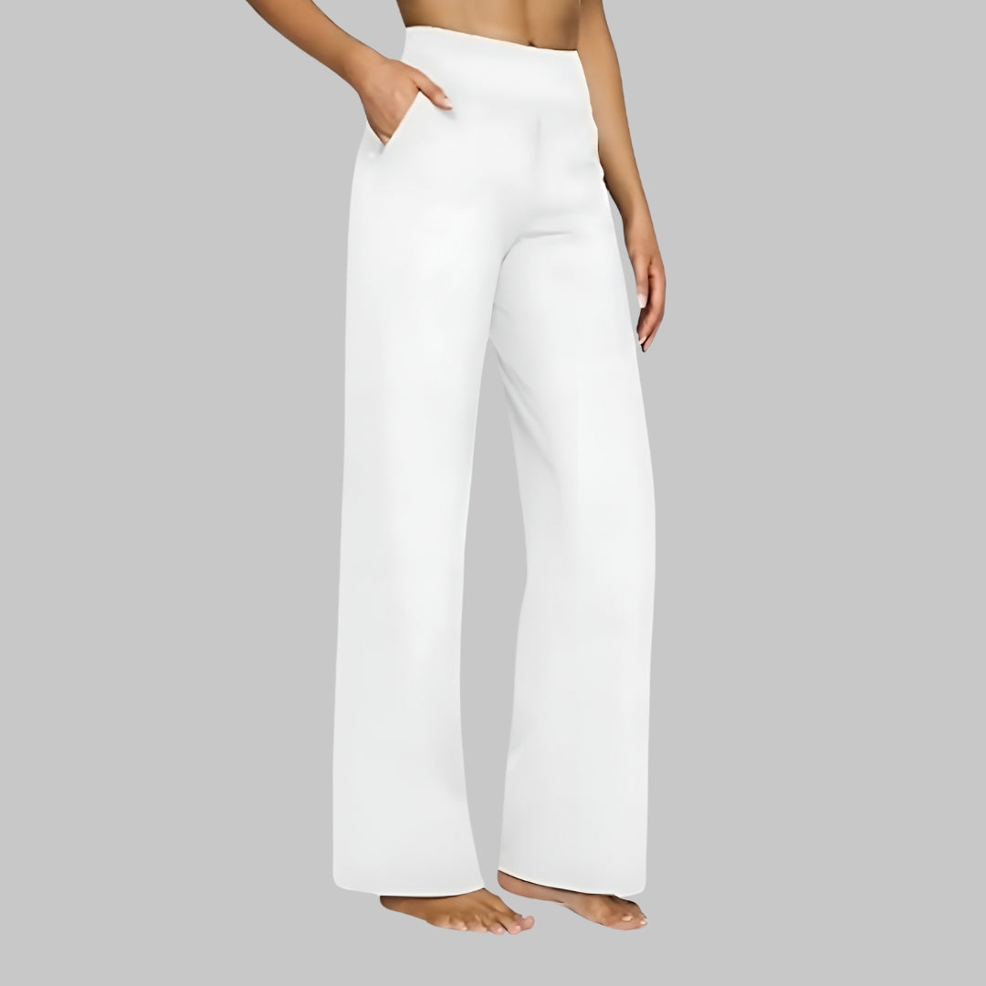 High-Waisted Wide-Leg Women's Pants with Pockets