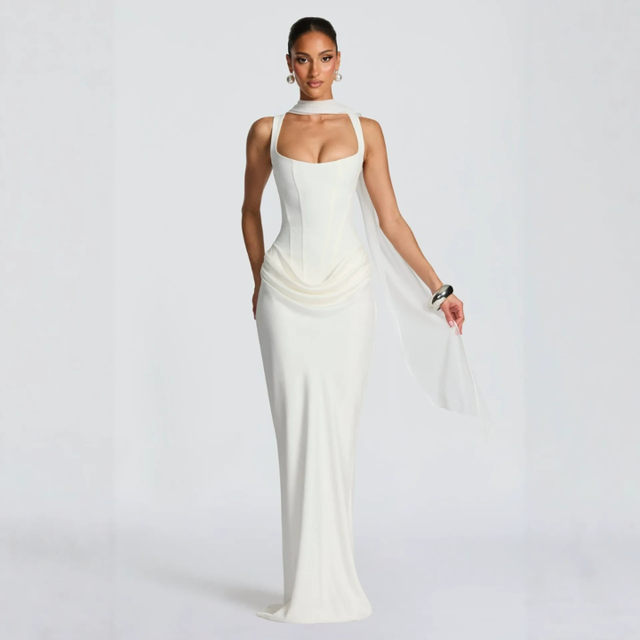 Abito lungo elegante da donna con spalline sottili