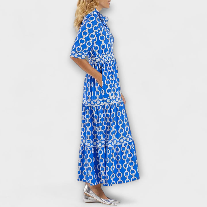 Vestito midi con catena da donna senza maniche