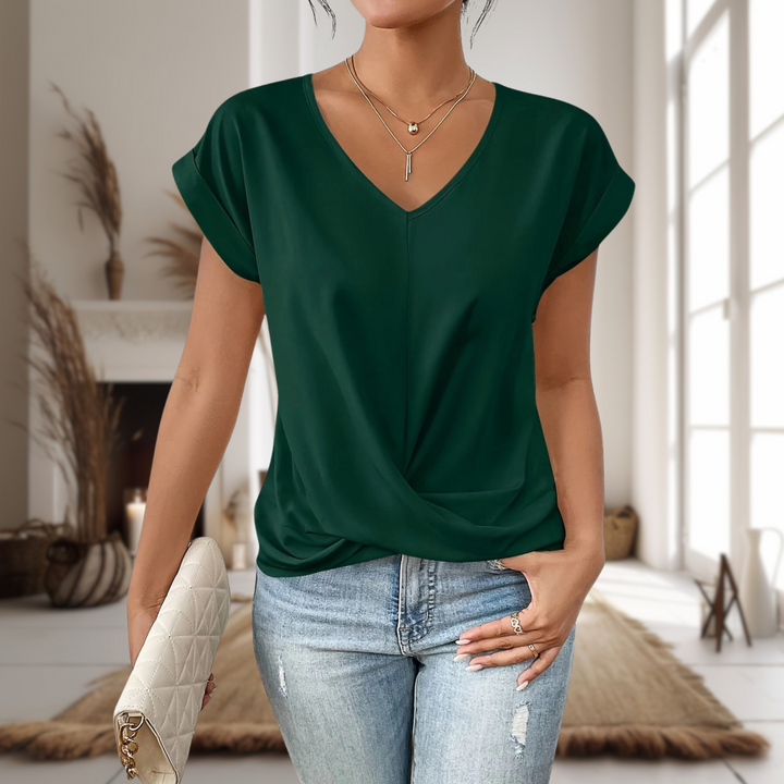 Dámské volnočasové tričko – elegantní výstřih do V