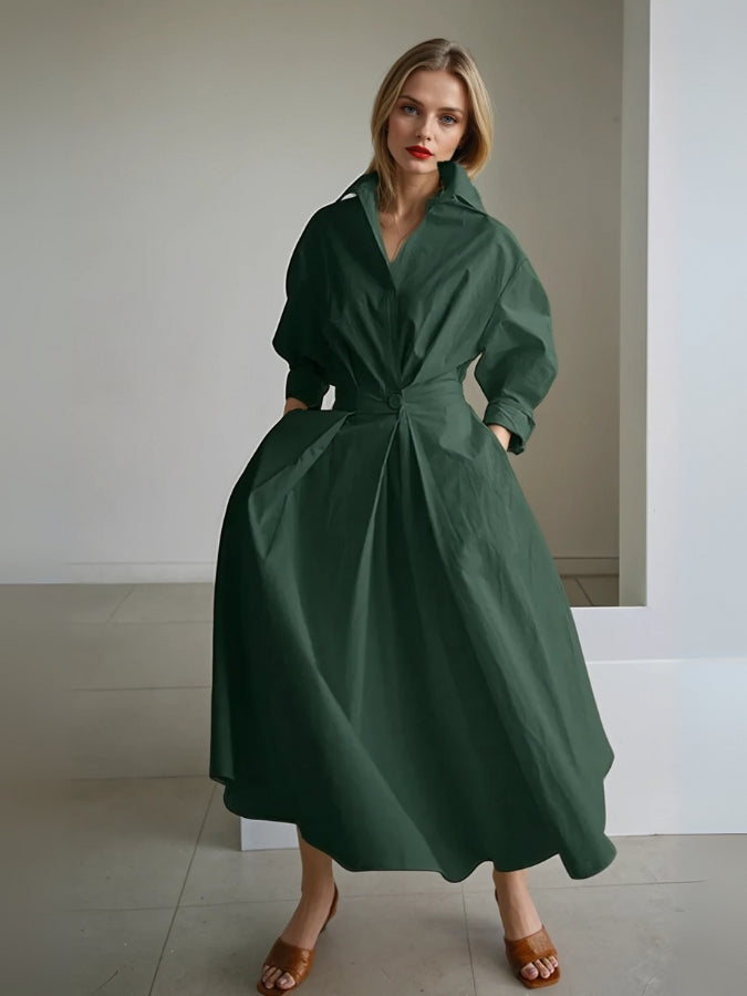 Elegantní plisované košilové šaty