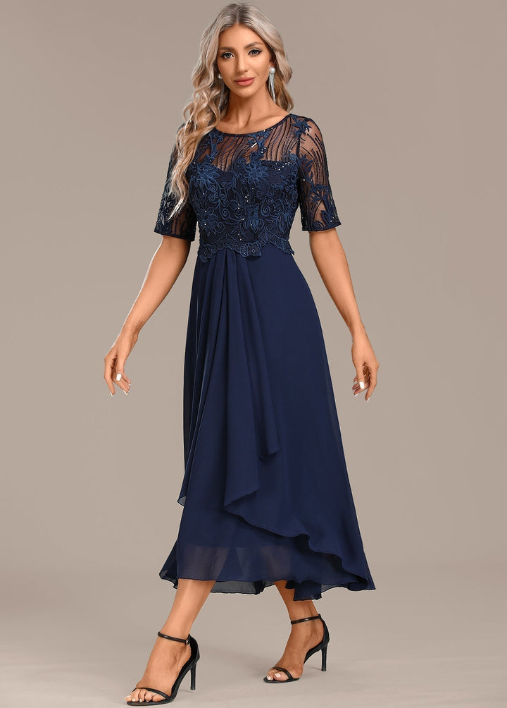 Robe Midi Femme de Soirée en Dentelle Élégante