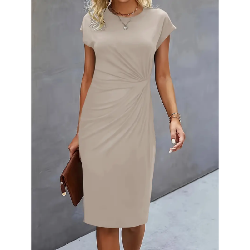 Dámské elegantní midi šaty s řasením