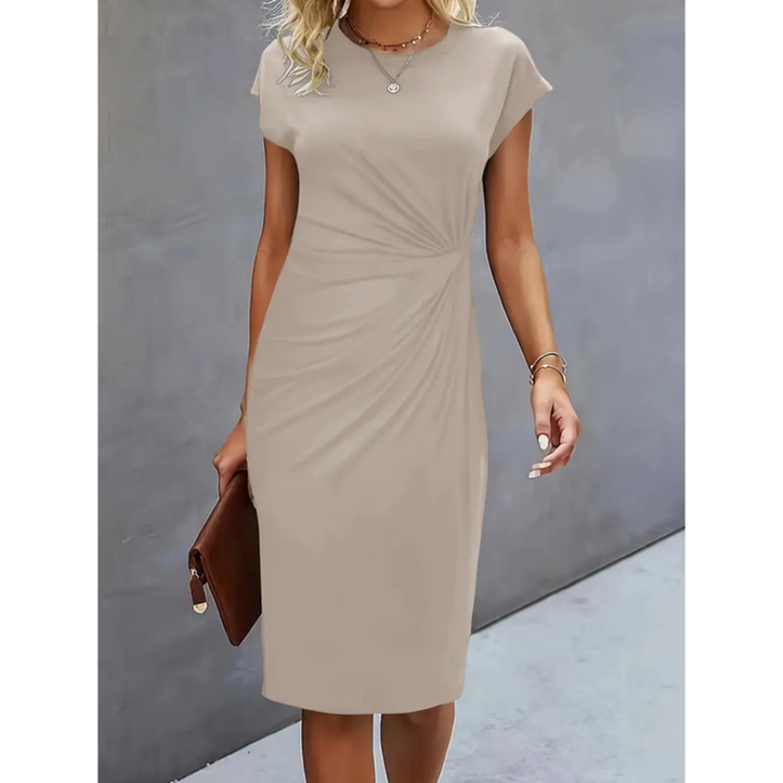 Dámské elegantní midi šaty s řasením