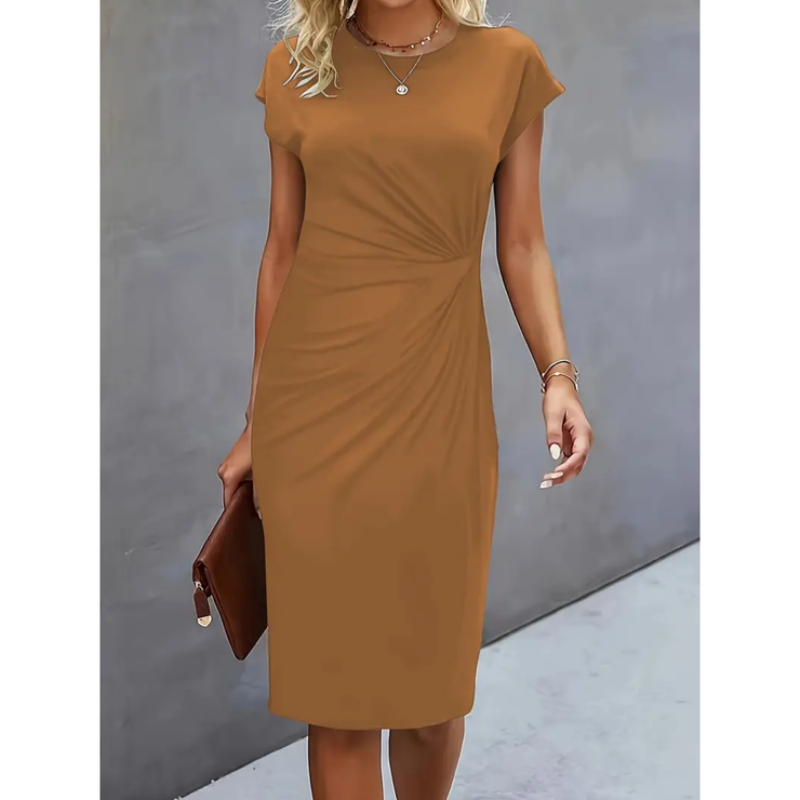 Dámské elegantní midi šaty s řasením