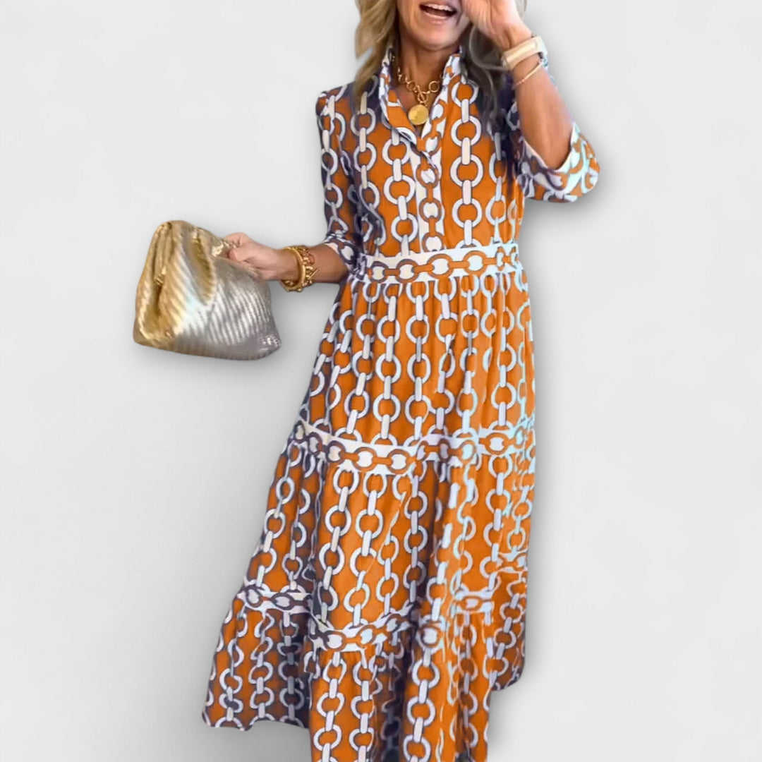 Vestito midi con catena da donna senza maniche