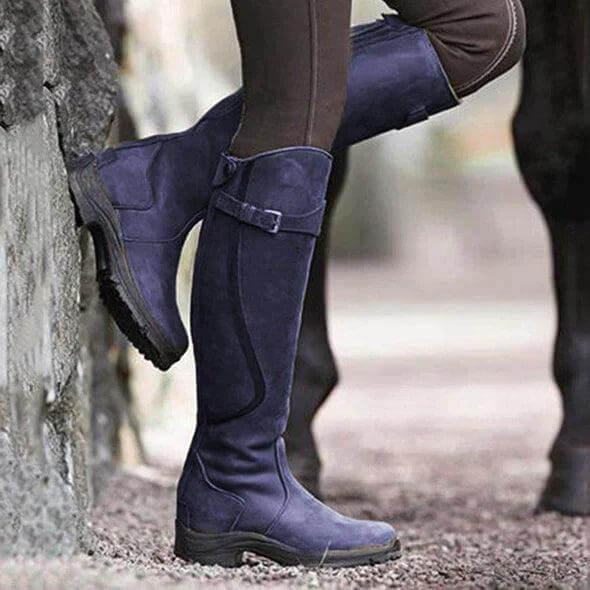 Botas altas para mujer con tacón bajo y ancho