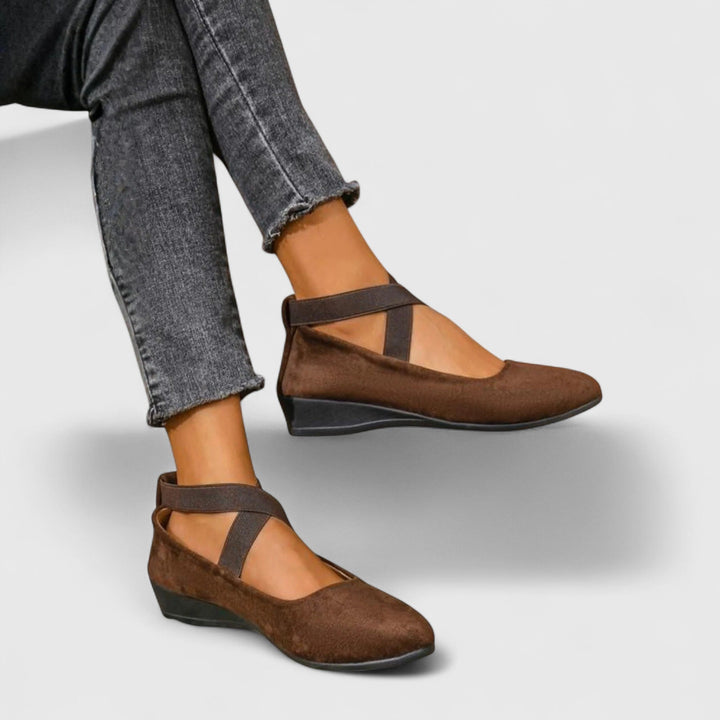 Scarpe Mary Jane con zeppa e cinturini da donna