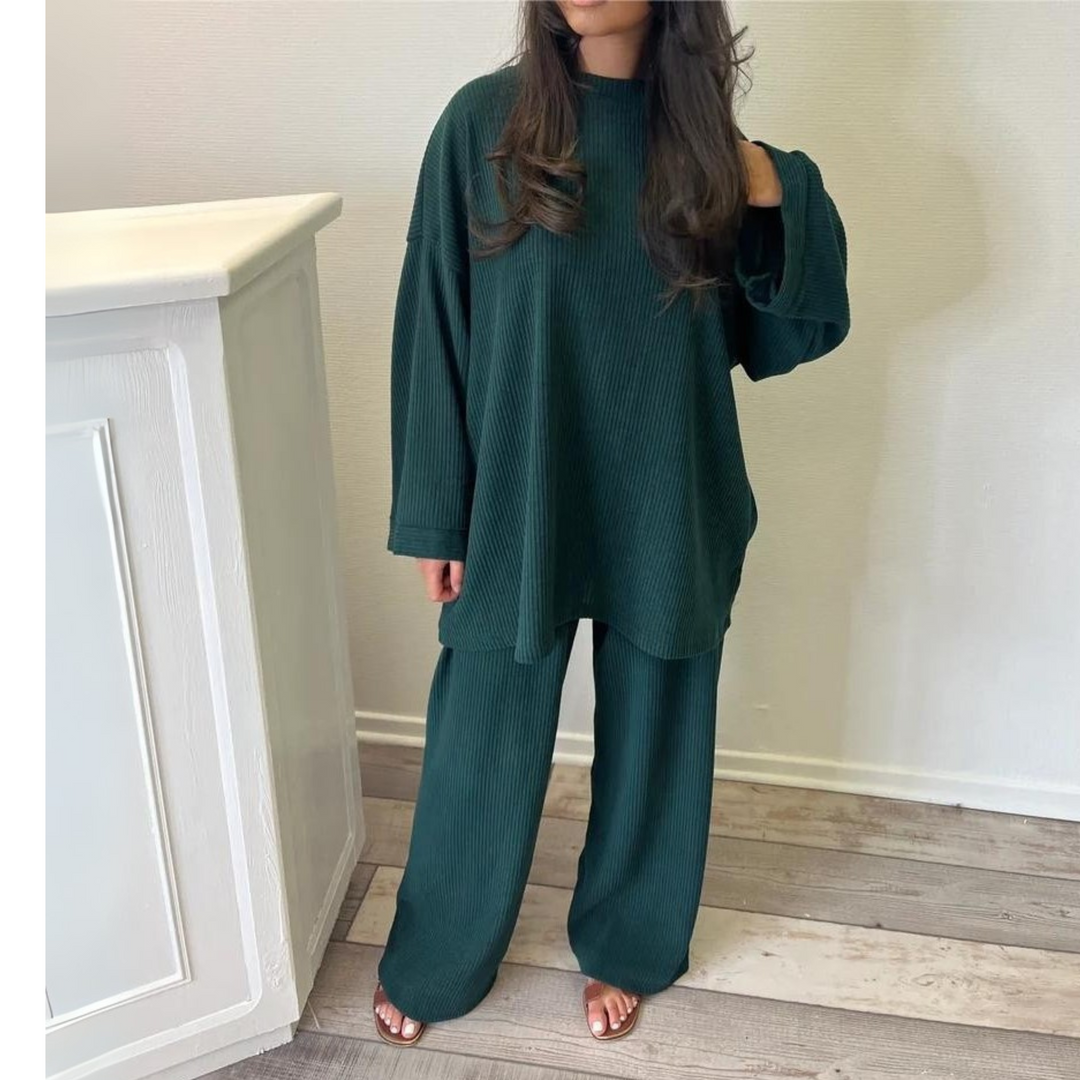 Ensemble de Vêtements D'intérieur Amples en Maille Décontractée Pour Femmes