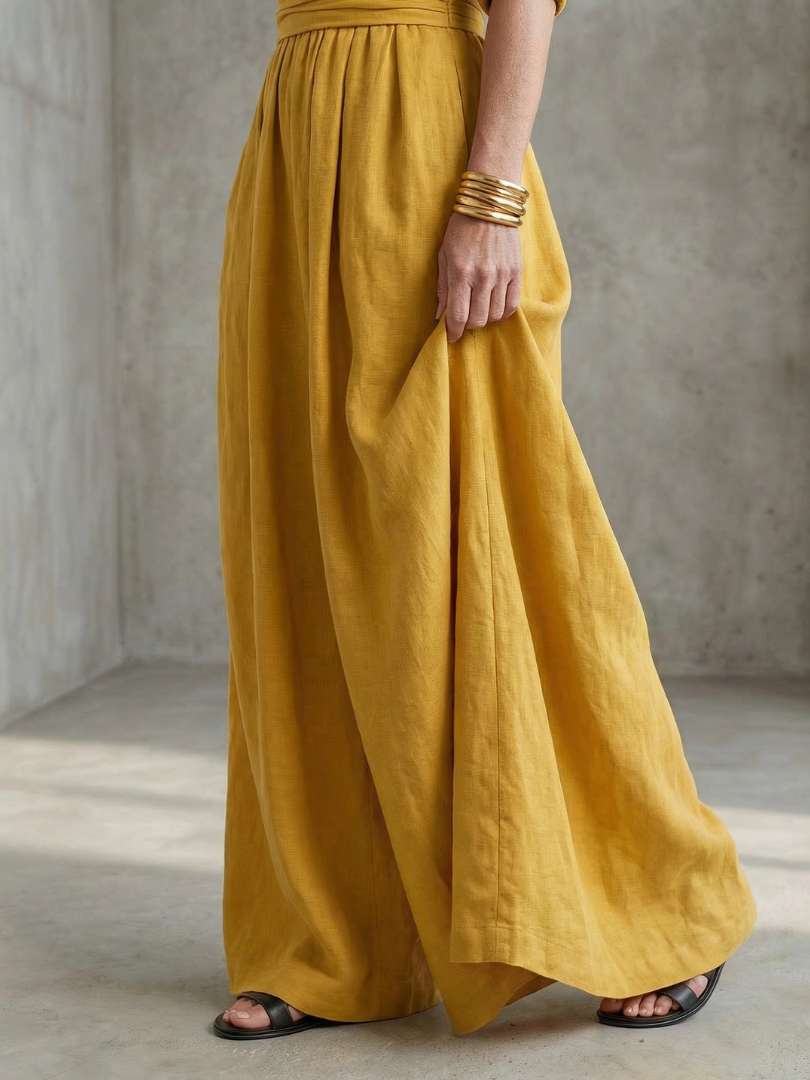 Robe Combinaison Femme à Décolleté Croisé et Jambes Amples