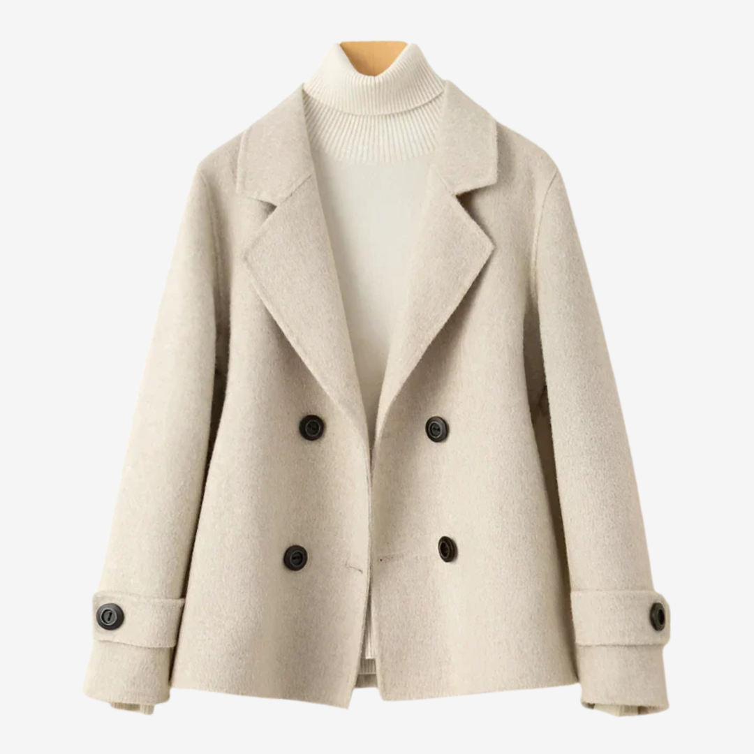 Blazer Croisé Femme Veste Tailleur Courte à Double Boutonnage