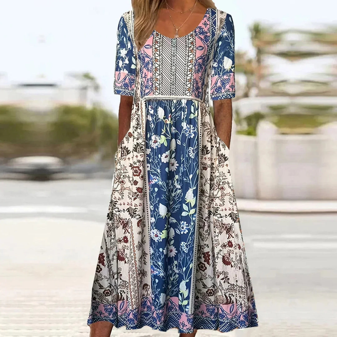 Dámské boho midi šaty s potiskem