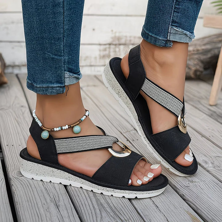 Women's Open-Toe Summer Sandals with Ankle Strap