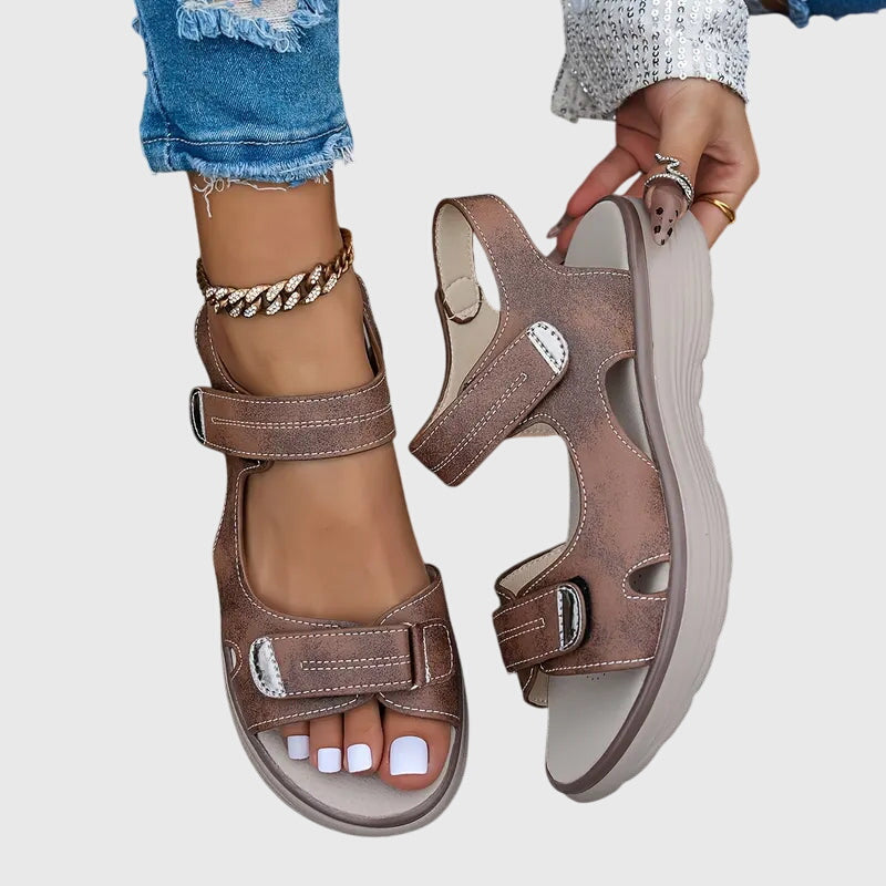 Sandales de Marche Réglables Pour Femmes à Brides et Fermeture Velcro