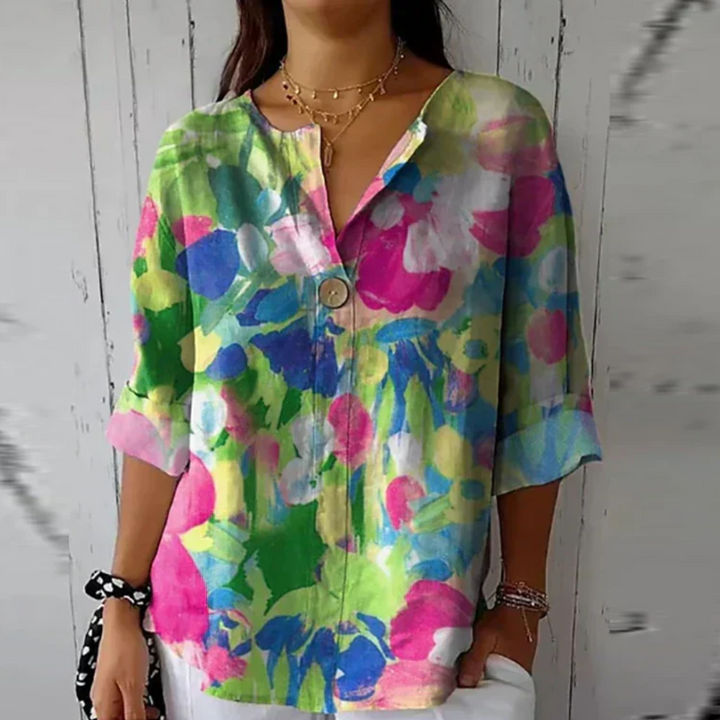 Blouse Femme Imprimé Floral Coloré - Coupe Fluide Élégante
