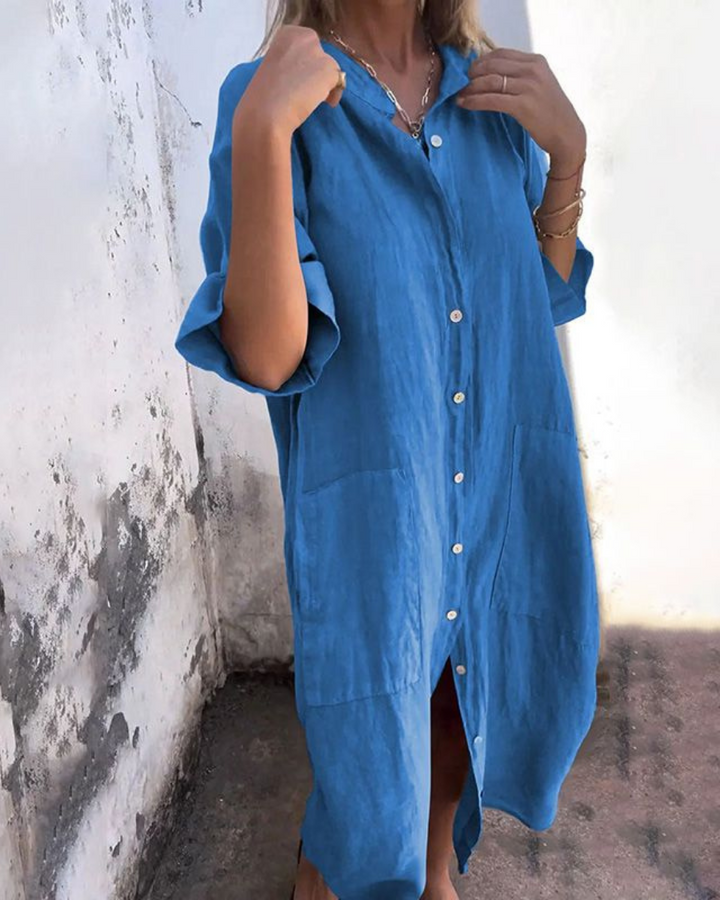 Robe Chemise Longue Décontractée pour Femme