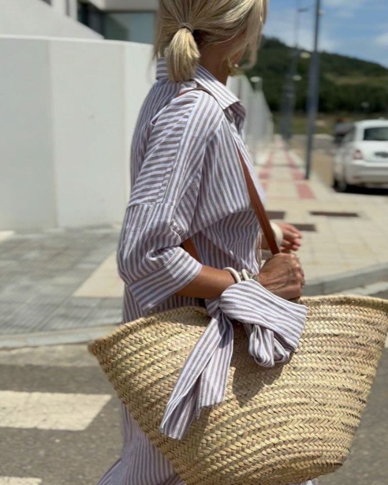 Dlouhé pruhované šaty pro ženy – letní styl
