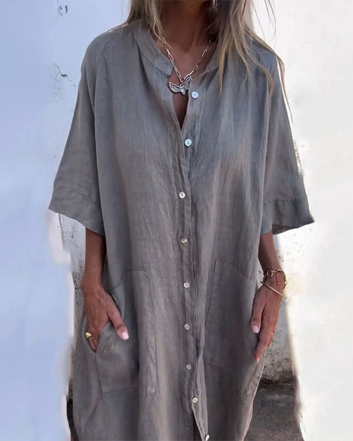 Robe Chemise Longue Décontractée pour Femme