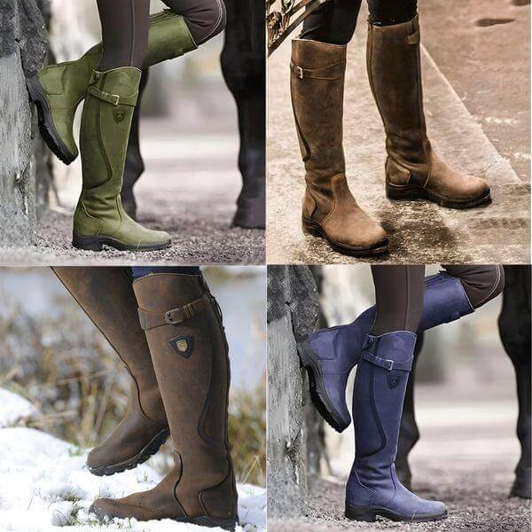 Botas altas para mujer con tacón bajo y ancho