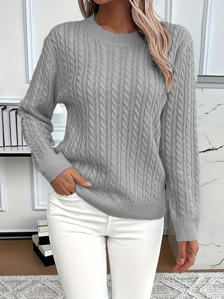 Women’s Cable-Knit Crew-Neck Sweater