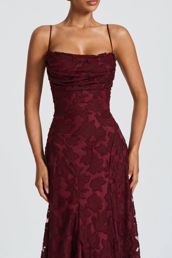 Robe Longue Femme Bustier en Dentelle  Romantique et Silhouette Raffinée