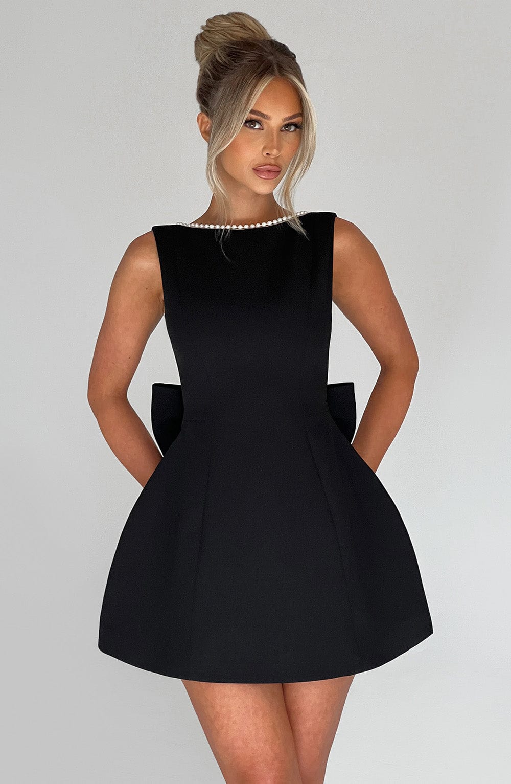 Elegant Mini Dress with Bow for Women – Marlovale