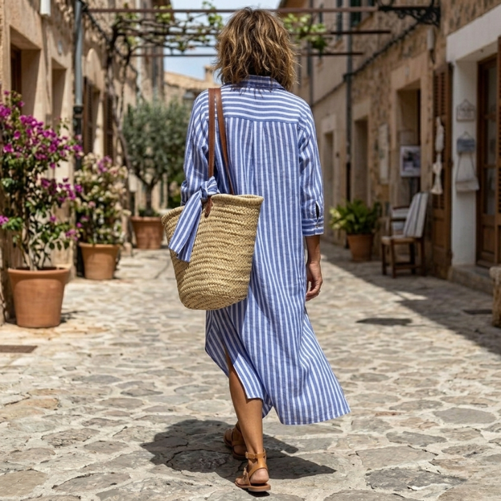 Ρόμπα γυναικεία ριγέ με φαρδιά γραμμή
