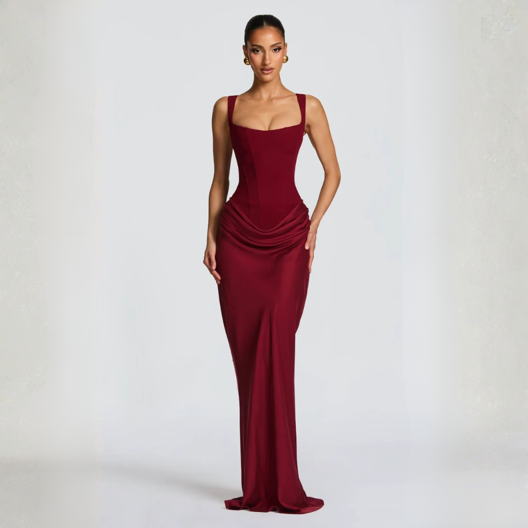 Abito lungo elegante da donna con spalline sottili