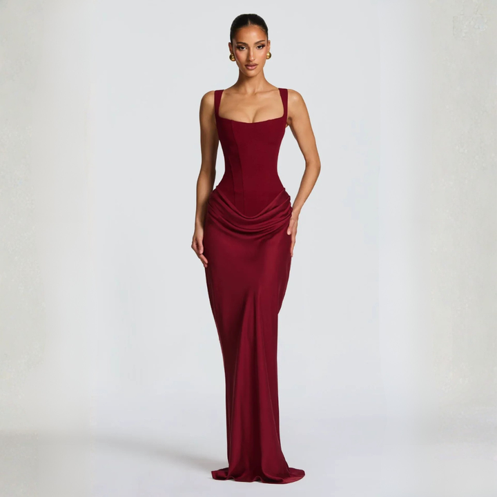 Abito lungo elegante da donna con spalline sottili