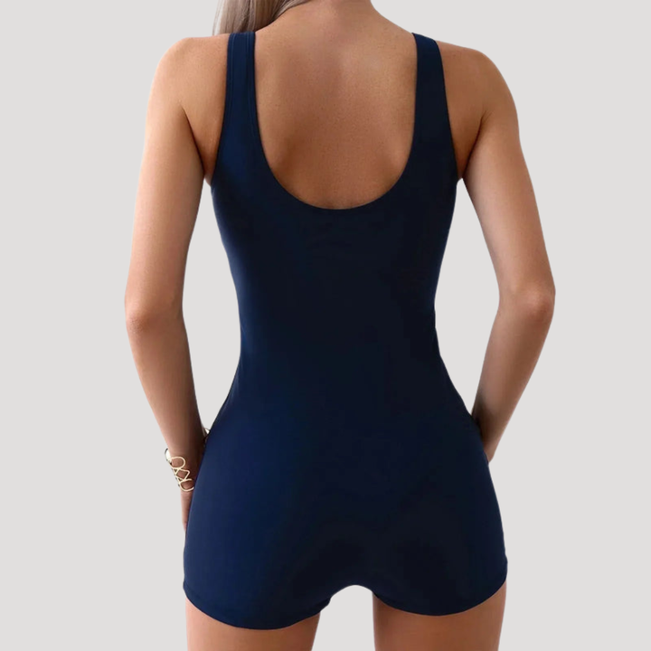 Costume da bagno intero modellante da donna con stampa a contrasto