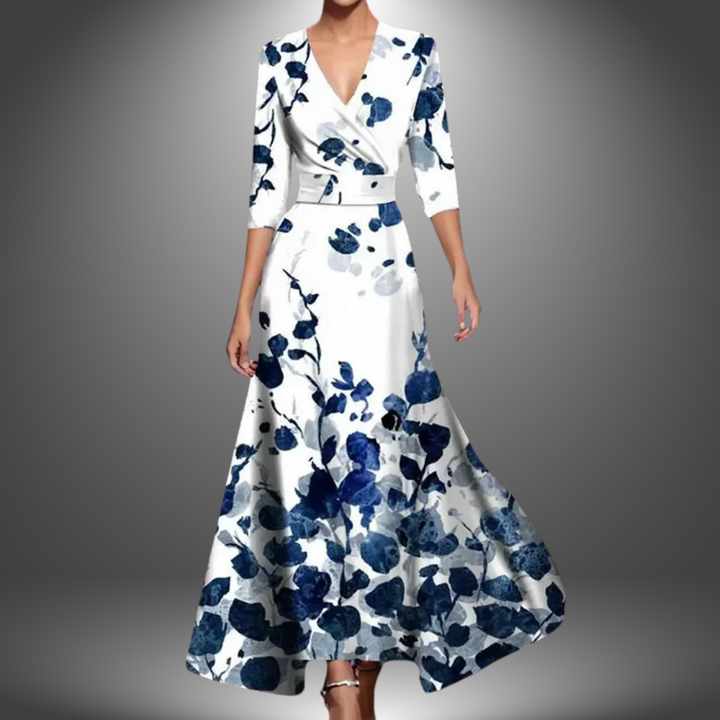Abito lungo bohemien con scollo a V da donna