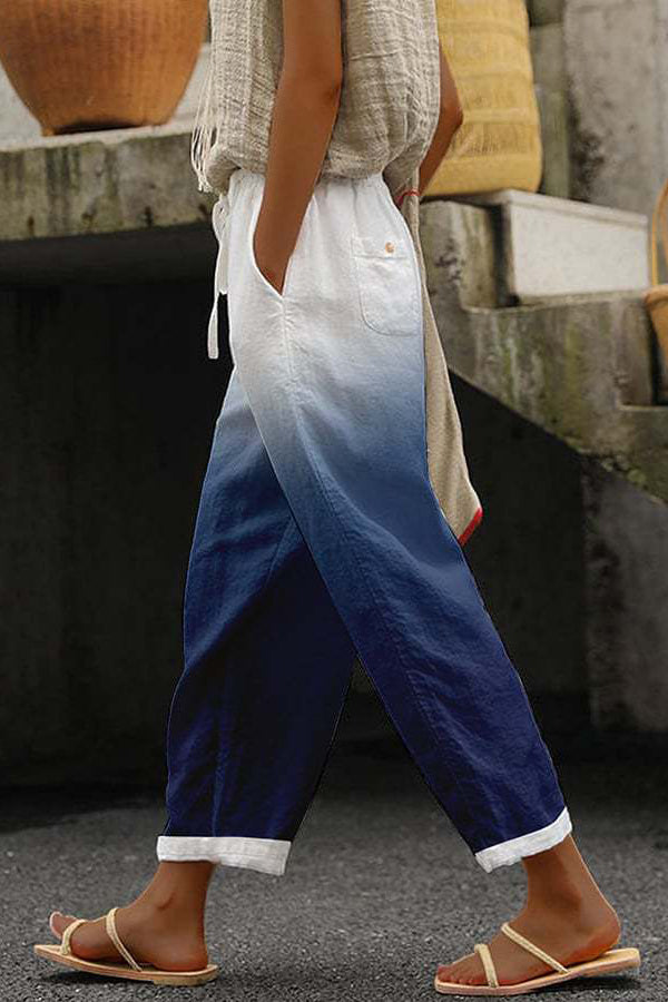 Pantalon Femme Fluide à Motifs Style Coloré