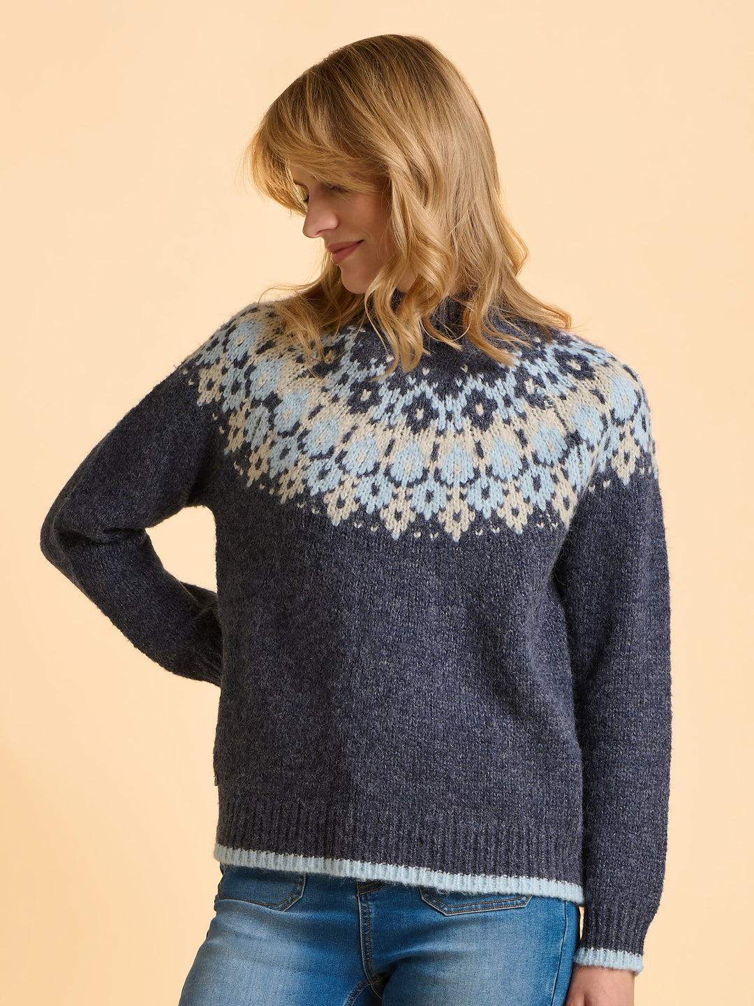 Women's Winter Alpaca Wool Jacquard Sweater