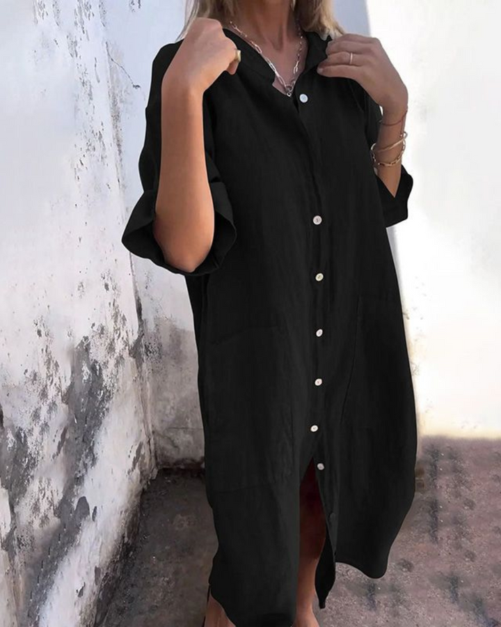 Robe Chemise Longue Décontractée pour Femme