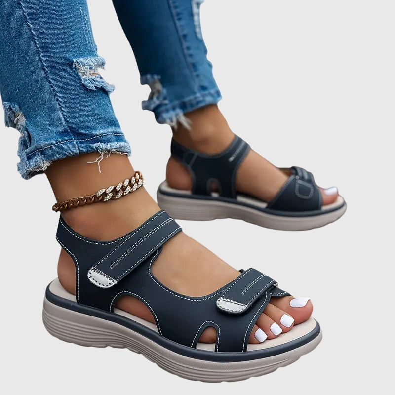 Sandales de Marche Réglables Pour Femmes à Brides et Fermeture Velcro