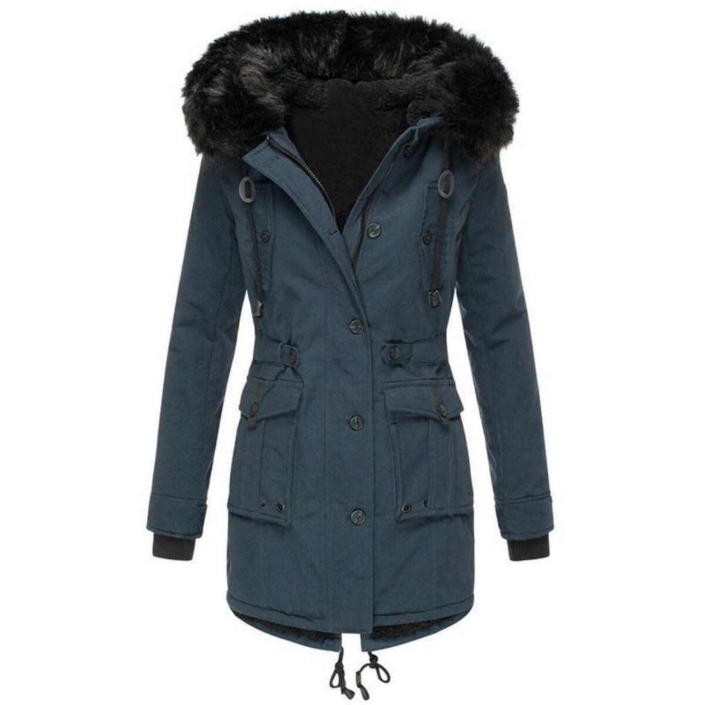 Women's Hooded Faux Fur Winter Parka