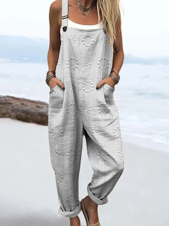 Combinaison large motif femme poches
