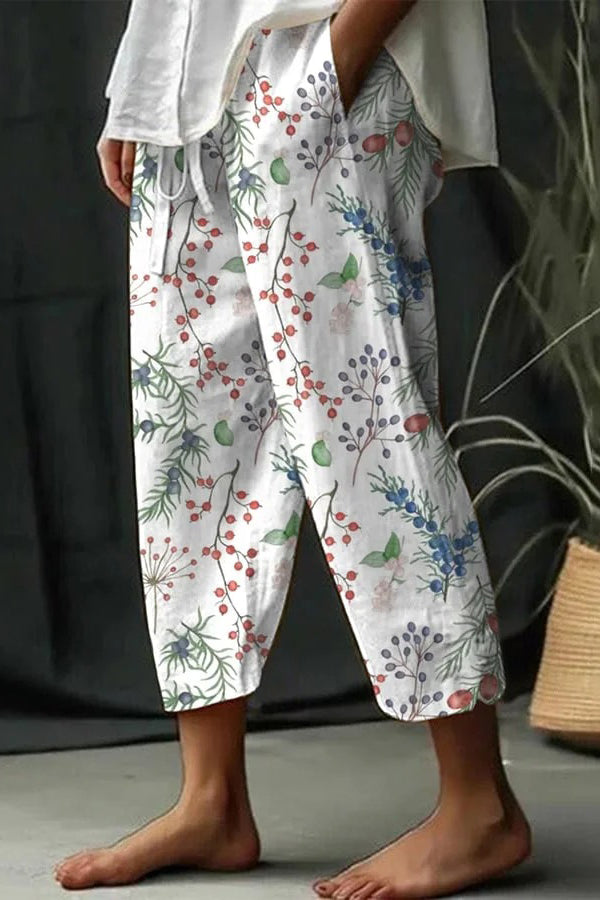 Pantalon Femme Fluide à Motifs Style Coloré