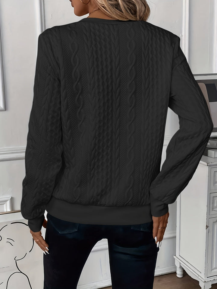 Maglione da donna con trecce e mezza zip