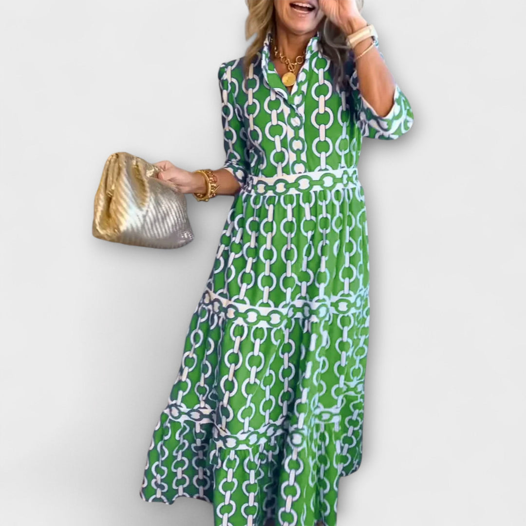 Vestito midi con catena da donna senza maniche