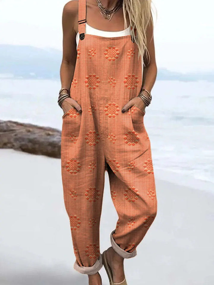 Combinaison large motif femme poches