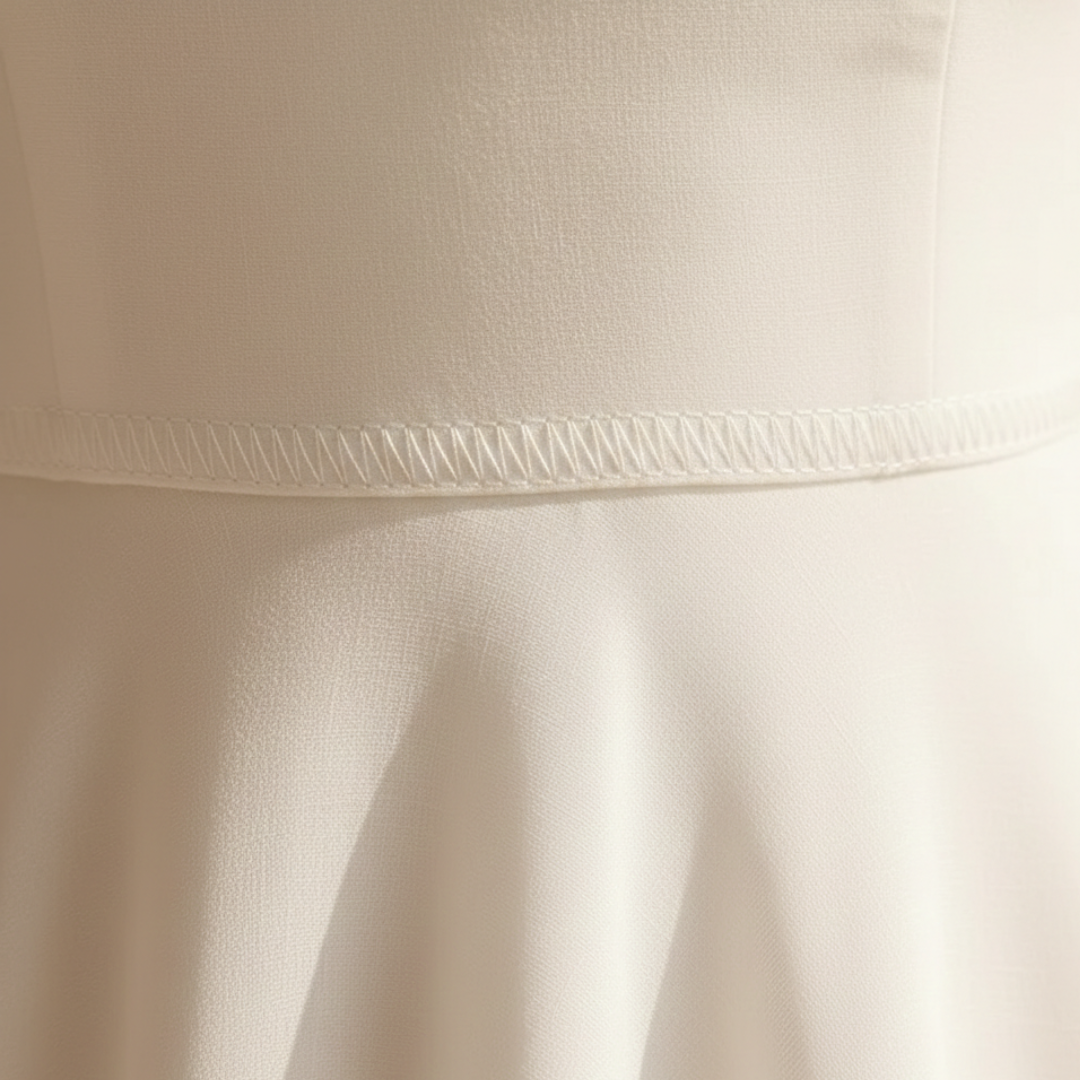 Bílé midi šaty s hranatým výstřihem bez rukávů, elegantní