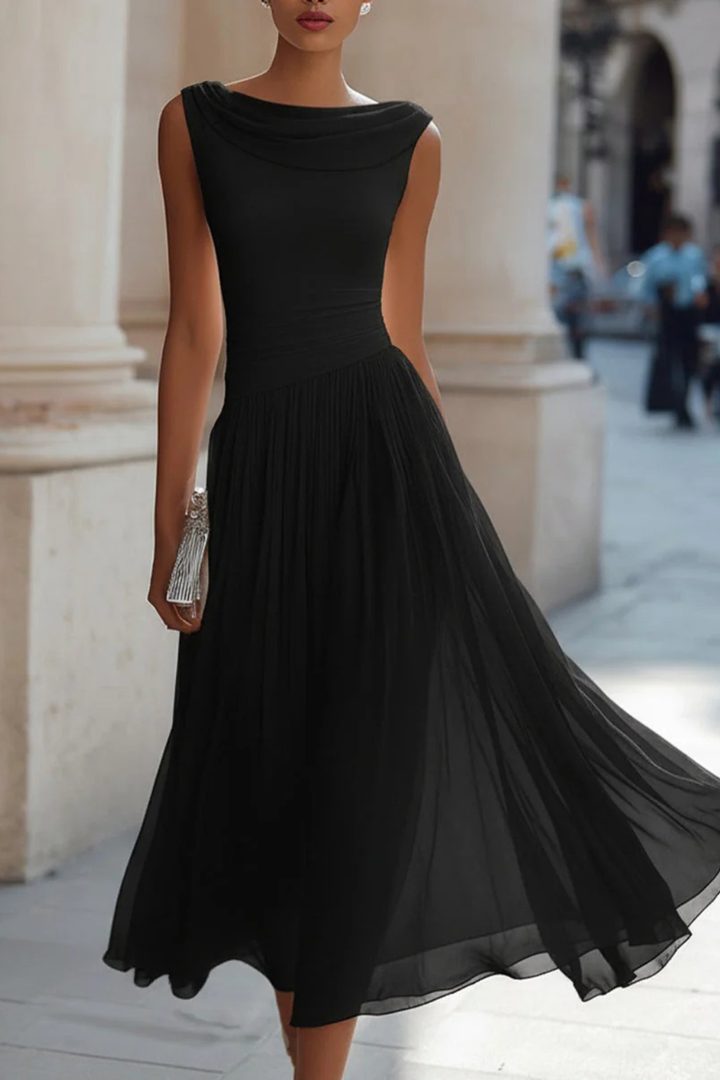 Robe Midi Fluide Sans Manches pour Femme