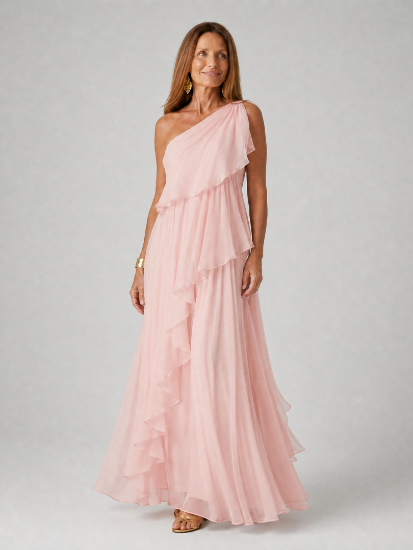 Robe Maxi Asymétrique Volants pour femme