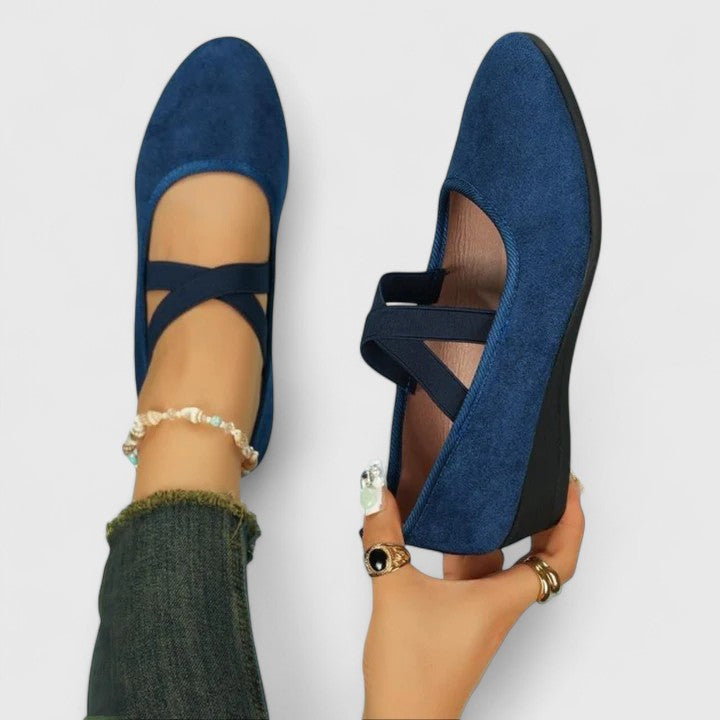 Scarpe Mary Jane con zeppa e cinturini da donna