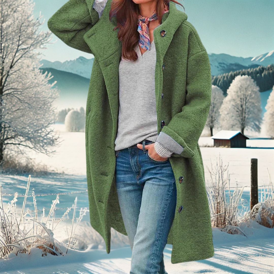 Manteau Long Boutonné pour Femme